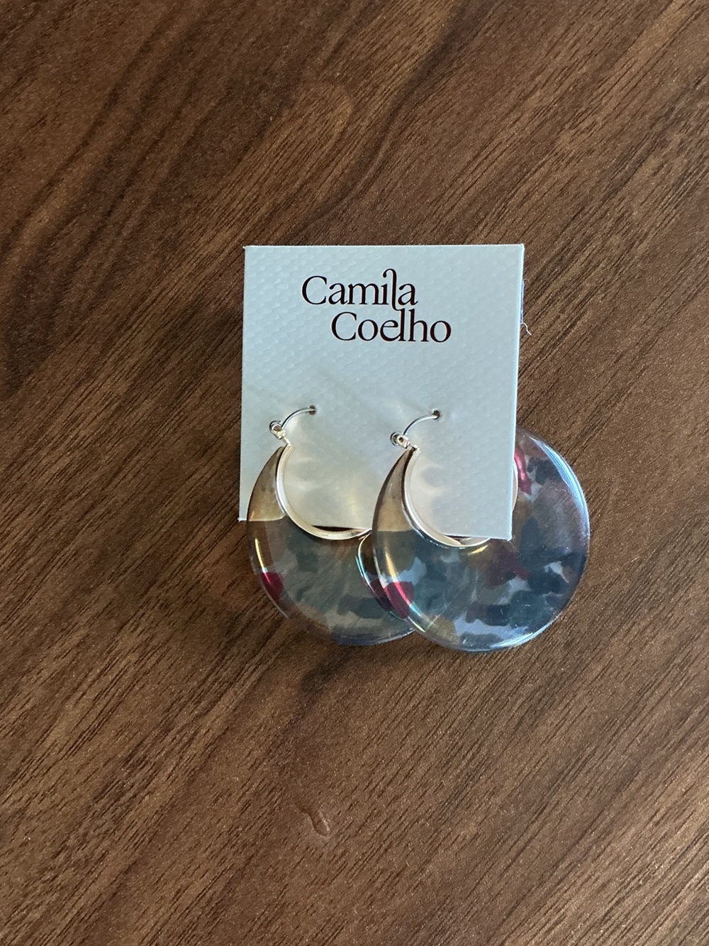 Camila Coelho Iridescent Disc Hoop Earrings